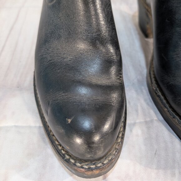 Vintage Black Leather Pull-On Cowboy Boots Made in Canada - Picture 3 of 12